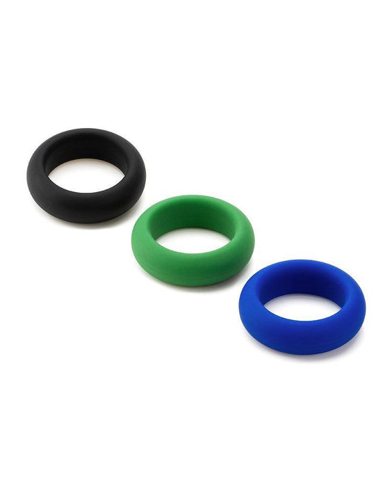 Je Joue - C-Ring Min/Med/Max Stretch - Siliconen Cockring Set - Blauw/Groen/Zwart-Laced-up.nl