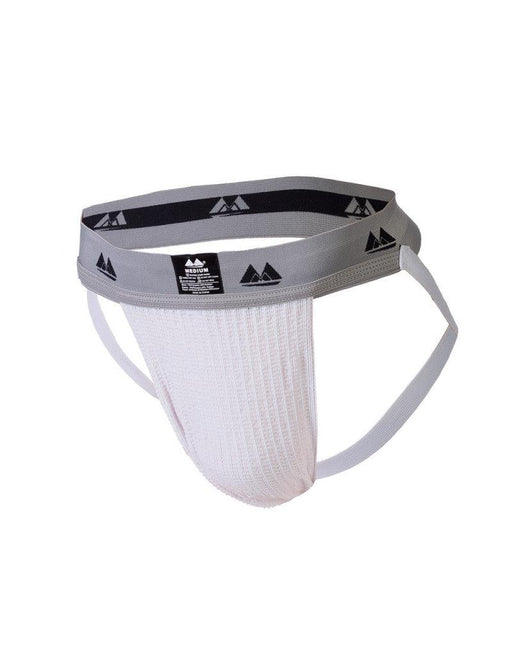 MM - Jockstrap - Heren String - Tailleband 2 inch - Wit/Grijs-Erotiekvoordeel.nl