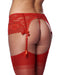Amorable - Kanten jarretelgordel Met Open achterkant Inclusief String En Kousen - Rood-Laced-up.nl