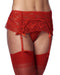 Amorable - Kanten jarretelgordel Met Open achterkant Inclusief String En Kousen - Rood-Laced-up.nl