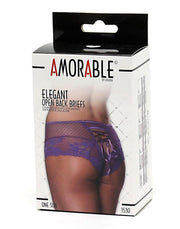 Amorable - Kanten Slip Met Open Achterkant En Rijglint - Lila-Erotiekvoordeel.nl
