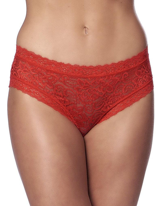 Amorable - Kanten Slip Met Open Achterkant En Strikjes - Rood-Laced-up.nl