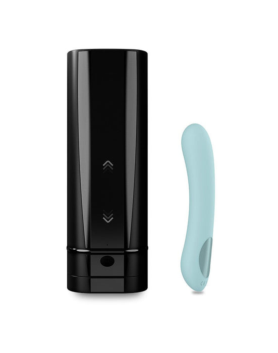 Kiiroo - Koppel Set Met Onyx + Masturbator En G-spot Vibrator Pearl 2+ met App Control - Zwart/Turquoise-Laced-up.nl