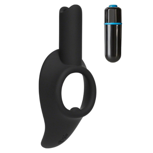 Kink by Doc Johnson - Cock Jock - Vibrerende Siliconen Cockring - Diameter 38 mm - Zwart-Erotiekvoordeel.nl