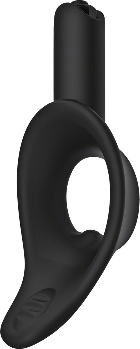 Kink by Doc Johnson - Cock Jock - Vibrerende Siliconen Cockring - Diameter 38 mm - Zwart-Laced-up.nl