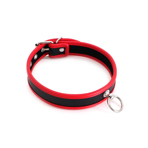 Kiotos - Budget Collar - PU-leer - Rood/Zwart-Laced-up.nl