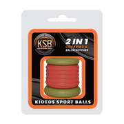 Kiotos - 2 in 1 Siliconen Cockring & Ball Stretcher - Extra Hoog - Rood/Groen-Erotiekvoordeel.nl