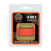 Kiotos - 2 in 1 Siliconen Cockring & Ball Stretcher - Rood/Groen-Erotiekvoordeel.nl