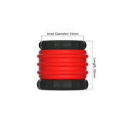 Kiotos - 2 in 1 Siliconen Cockring & Ball Stretcher - Rood/Zwart-Erotiekvoordeel.nl