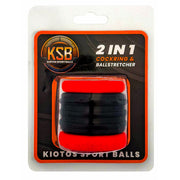 Kiotos - 2 in 1 Siliconen Cockring & Ball Stretcher - Zwart/Rood-Erotiekvoordeel.nl