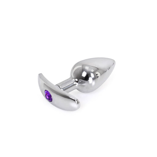 Kiotos - Aluminium Buttplug Met Handvat En Sierkristal - Paars-Erotiekvoordeel.nl