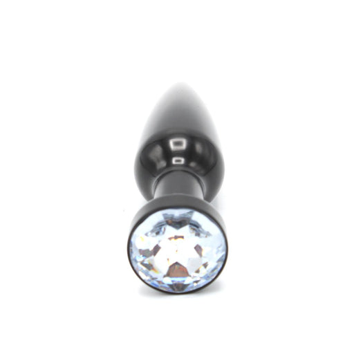 Kiotos - Aluminum Buttplug Met Kristal - Zwart-Erotiekvoordeel.nl