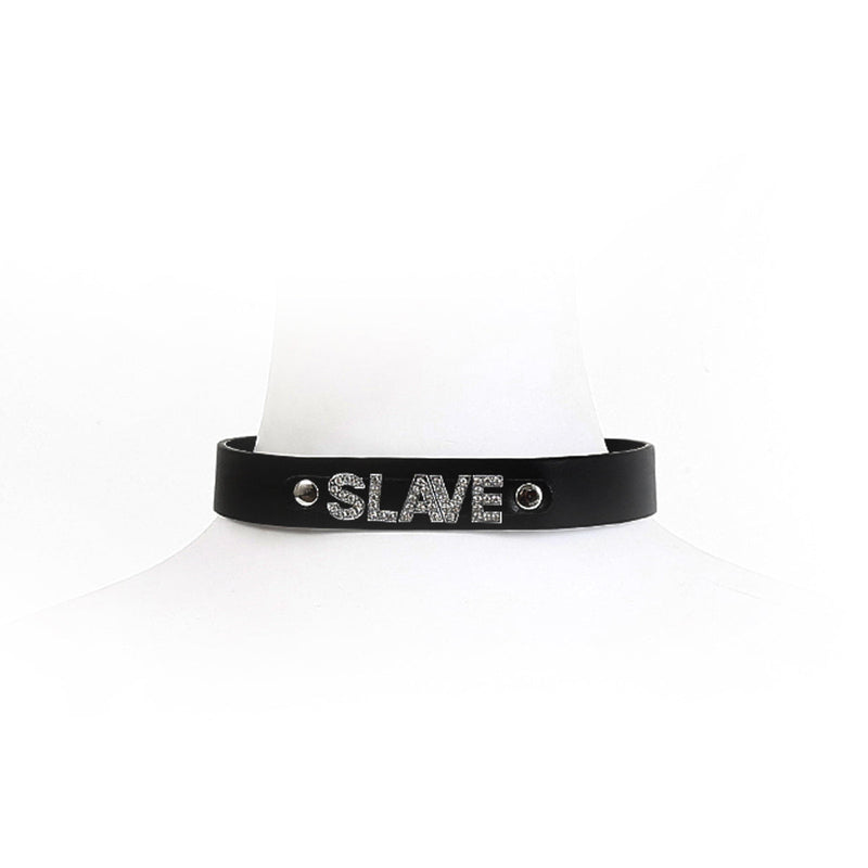 Kiotos BDSM - Collar met Strass Steentjes - SEXY - Zwart-Erotiekvoordeel.nl