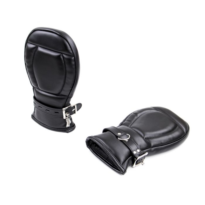 Kiotos - BDSM Leren Wanten Voor Bondage - Zwart-Laced-up.nl