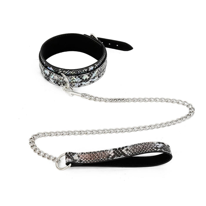 Kiotos - BDSM Set Met Slangenprint - Neon Zilver-Laced-up.nl