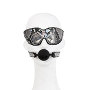 Kiotos - BDSM Set Met Slangenprint - Neon Zilver-Laced-up.nl