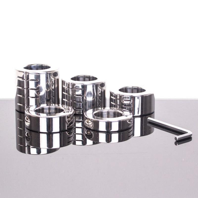 Kiotos - Ballstretcher RVS Met Groeven Scharnierend 56 mm Hoog Ø 35 mm-Erotiekvoordeel.nl