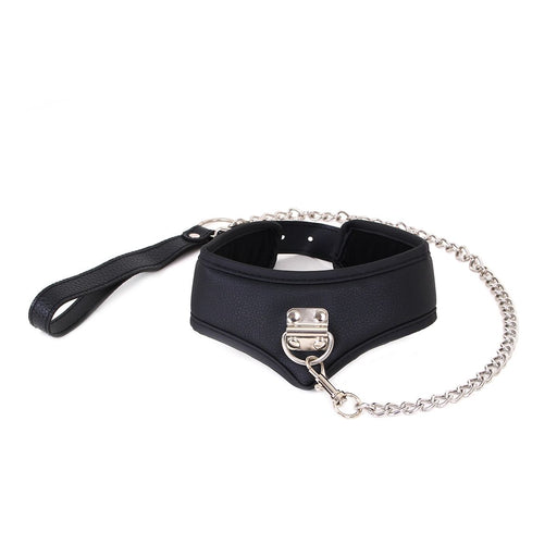 Kiotos - Basic Collar Met Leash - PU leer-Erotiekvoordeel.nl