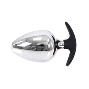 Kiotos - Big Ass RVS Buttplug S 70 mm x 12 cm Met Siliconen voet/handvat-Erotiekvoordeel.nl