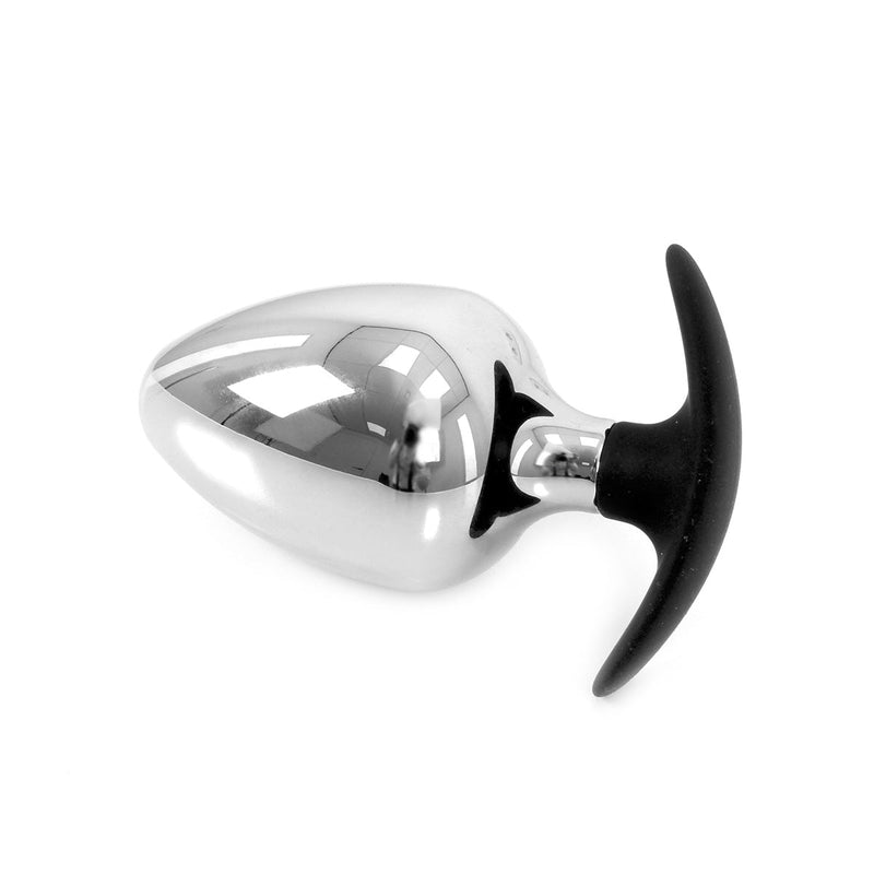 Kiotos - Big Ass RVS Buttplug S 70 mm x 12 cm Met Siliconen voet/handvat-Erotiekvoordeel.nl