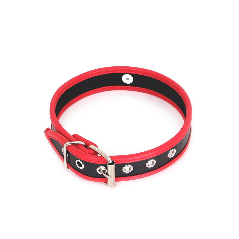 Kiotos - Budget Collar - PU Leather - Red/Black - Laced-up.nl