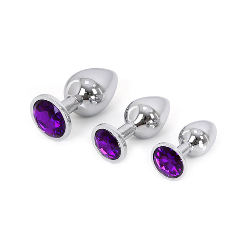 Kiotos - Buttplug Aluminium - Lichtgewicht - Paarse Siersteen-Erotiekvoordeel.nl