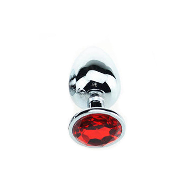 Buttplug de aluminio con cristal rojo - Large-Erotiekvoordeel.nl