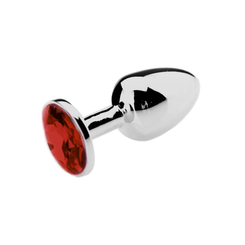 Buttplug de aluminio con cristal rojo - Large-Erotiekvoordeel.nl