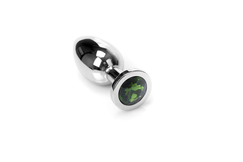 Kiotos - Buttplug RVS - Met groen Kristal-Laced-up.nl