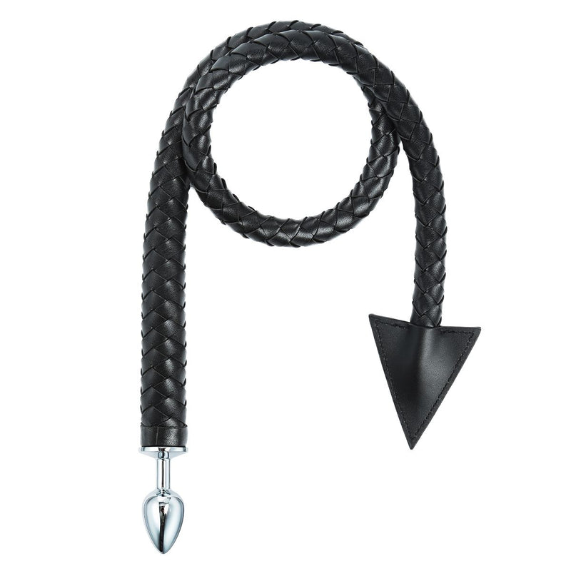 Kiotos - Buttplug en Zweep inéén - Devil Tail Buttplug en Gevlochten Singletail 2-in-1 -Laced-up.nl