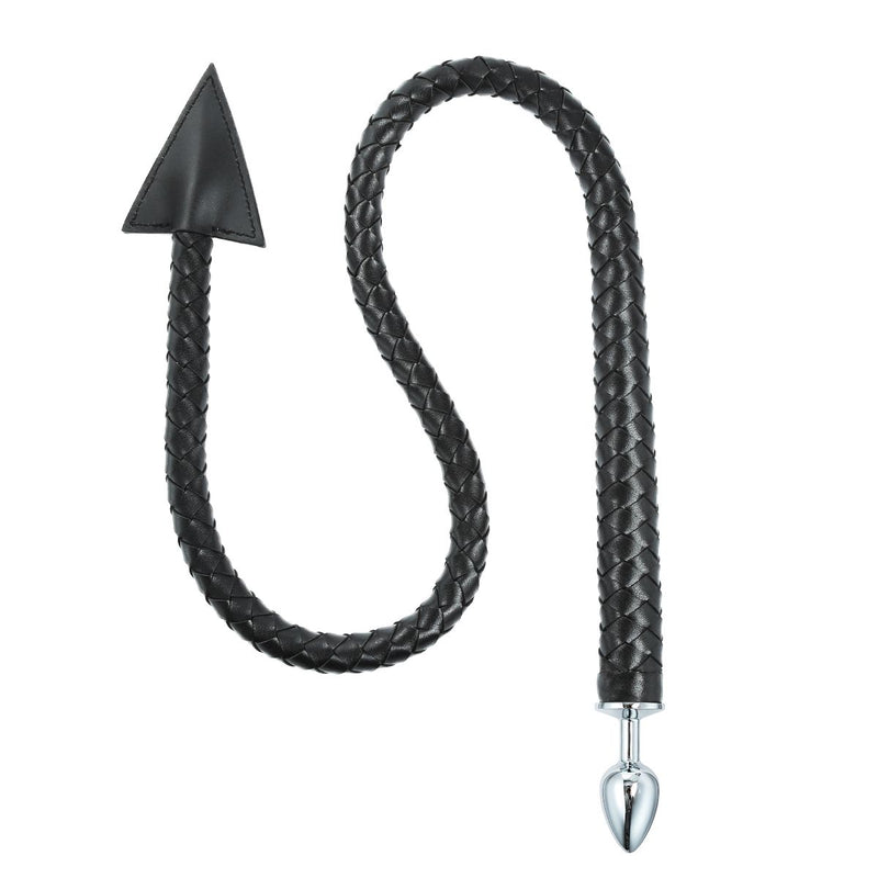 Kiotos - Buttplug en Zweep inéén - Devil Tail Buttplug en Gevlochten Singletail 2-in-1 -Laced-up.nl