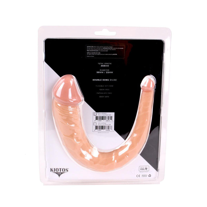 Kiotos Cox - Dubbele Dildo - 35 x 2.2/5 cm - Lichte Huidskleur-Laced-up.nl