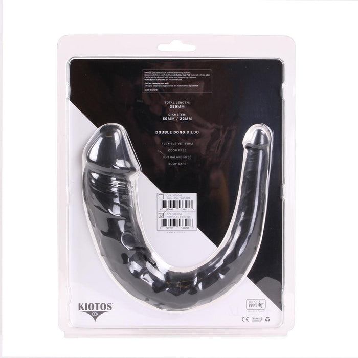 Kiotos Cox - Dubbele Dildo - 35 x 2.2/5 cm - Zwart-Laced-up.nl