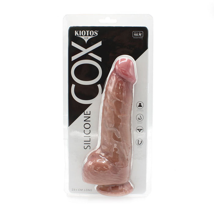 Kiotos Cox - Levensechte Siliconen Dildo - Lengte 235 mm - Lichte huidskleur - Met zuignap - 047-Laced-up.nl