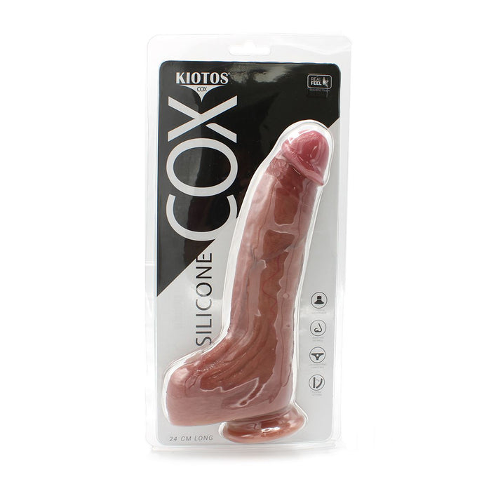 Kiotos Cox - Levensechte Siliconen Dildo - Lengte 240 mm - Lichte huidskleur - Met zuignap - 048-Laced-up.nl