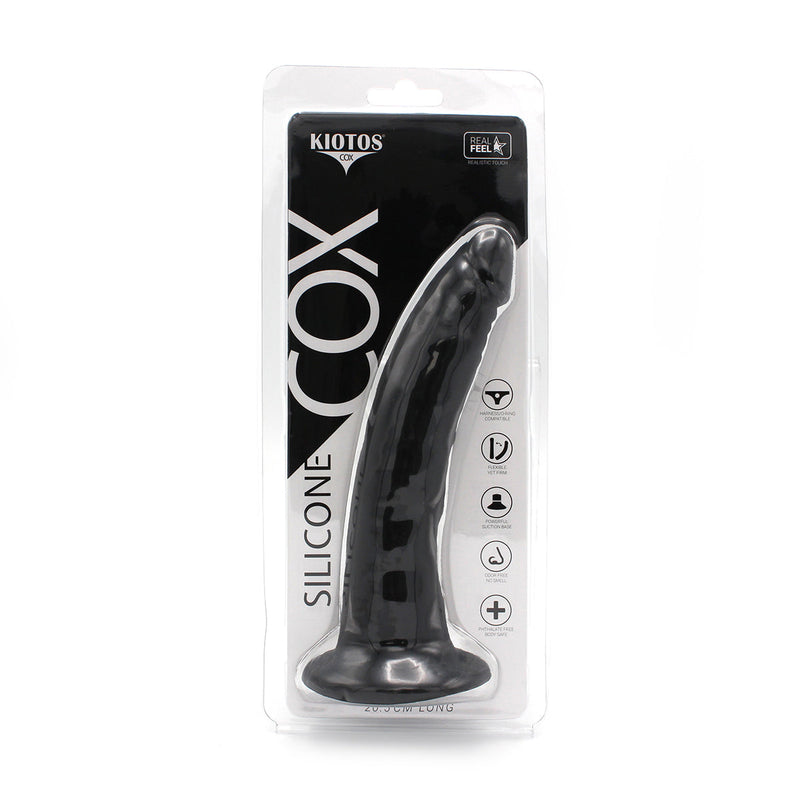 Kiotos Cox - Siliconen Dildo 20,5 x 3.1 cm - Zwart-Laced-up.nl