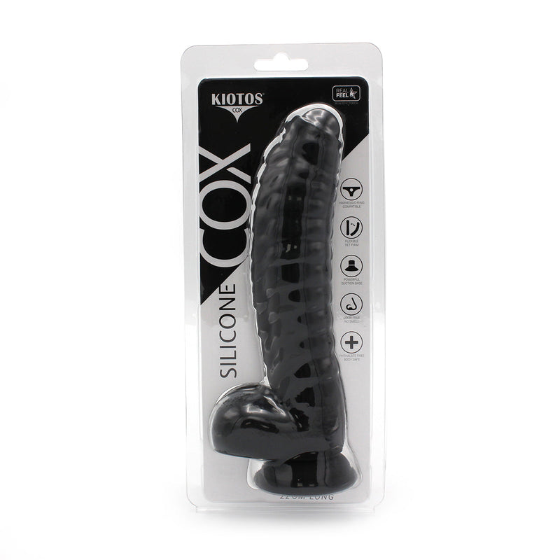 Kiotos Cox - Siliconen Dildo 22 x 5 cm - Zwart-Laced-up.nl