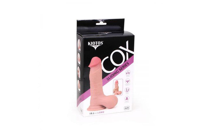 Kiotos Cox - Sliding Skin Dubbellaags Dildo 19.5 x 4.5 cm - Lichte Huidskleur-Laced-up.nl