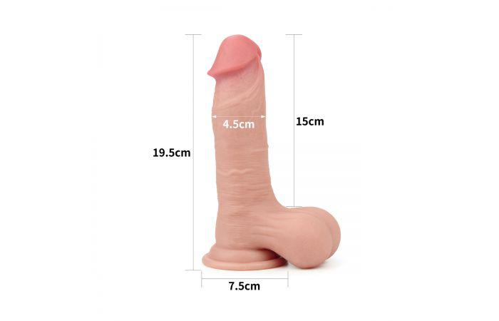 Kiotos Cox - Sliding Skin Dubbellaags Dildo 19.5 x 4.5 cm - Lichte Huidskleur-Laced-up.nl