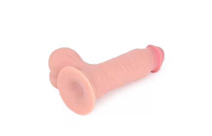 Kiotos Cox - Sliding Skin Dubbellaags Dildo 19.5 x 4.5 cm - Lichte Huidskleur-Laced-up.nl