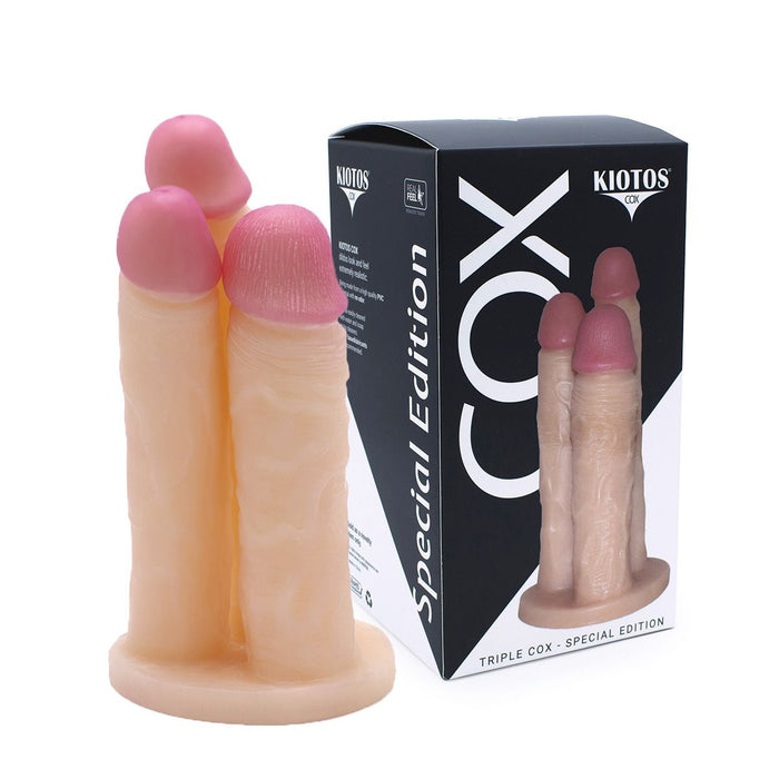 Kiotos Cox - Triple Dildo - Lichte Huidskleur-Laced-up.nl