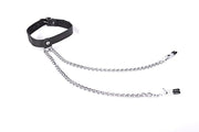 Kiotos - Collar Met Tepelklemmen - Zwart-Erotiekvoordeel.nl