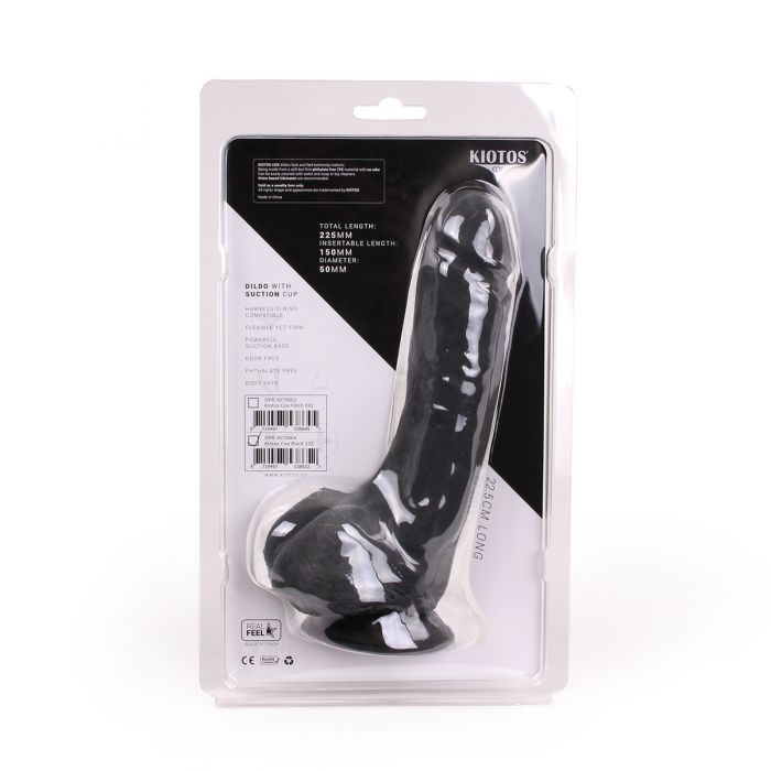 Kiotos Cox - Black Dildo Met Zuignap die echt aanvoelt 22,5 x 5 cm - Zwart-Laced-up.nl