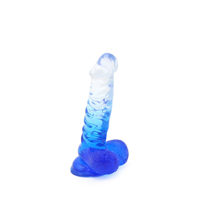 Kiotos Cox Color - Gekleurde Dildo 02 - 18,5 x 4 cm - Transparant/Blauw-Laced-up.nl