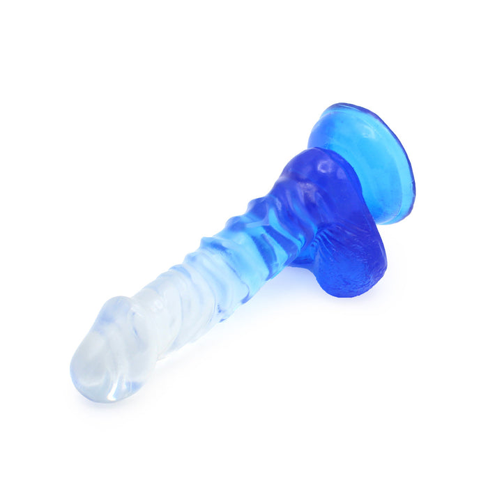 Kiotos Cox Color - Gekleurde Dildo 02 - 18,5 x 4 cm - Transparant/Blauw-Laced-up.nl
