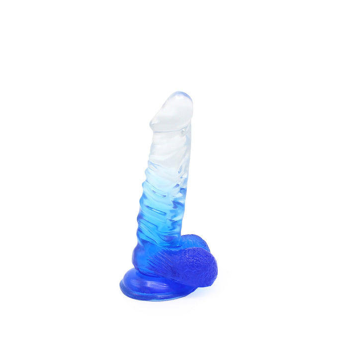 Kiotos Cox Color - Gekleurde Dildo 02 - 18,5 x 4 cm - Transparant/Blauw-Laced-up.nl