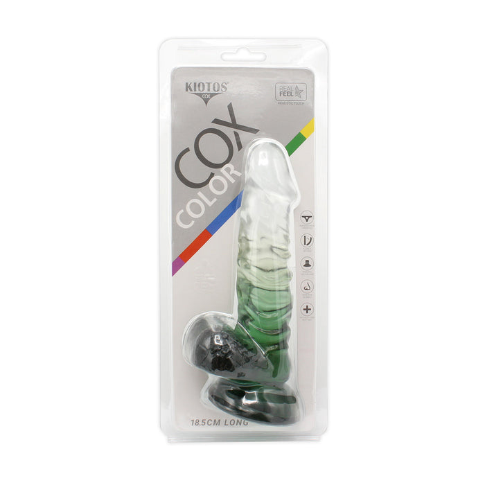 Kiotos Cox Color - Gekleurde Dildo 02 - 18,5 x 4 cm - Transparant/Groen-Laced-up.nl