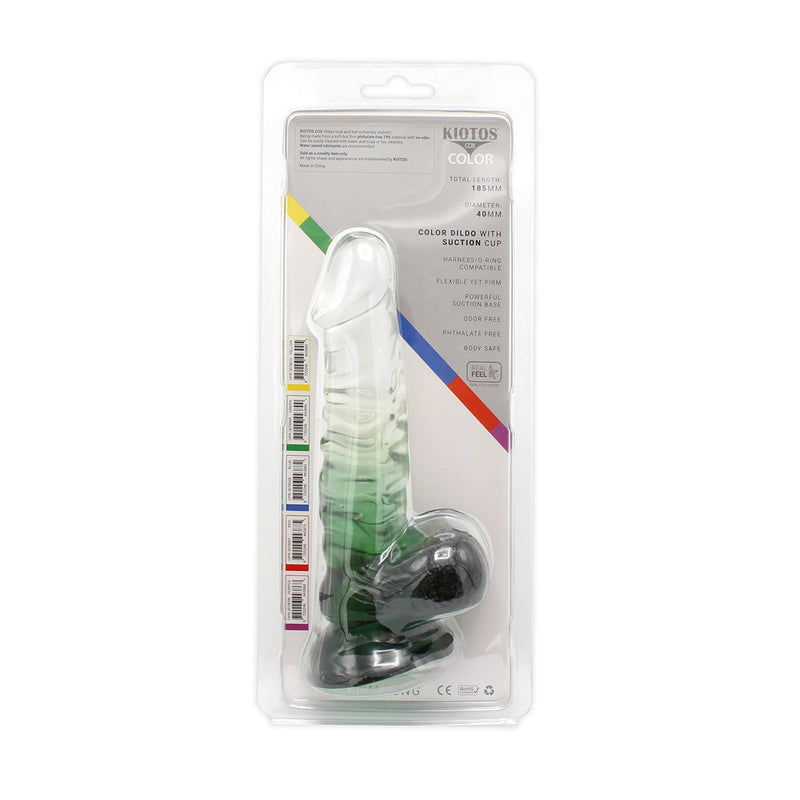 Kiotos Cox Color - Gekleurde Dildo 02 - 18,5 x 4 cm - Transparant/Groen-Laced-up.nl