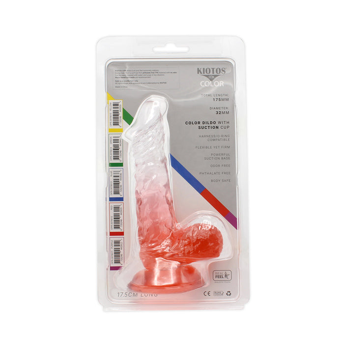 Kiotos Cox Color - Gekleurde Dildo 03 - 17,5 x 3,2 cm - Transparant/Rood-Laced-up.nl