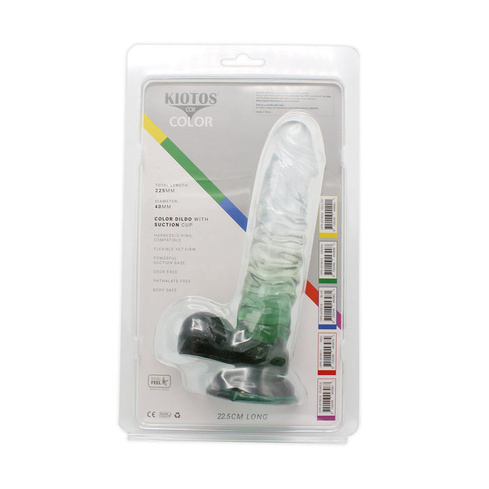 Kiotos Cox Color - Gekleurde Dildo 04 - 22,5 x 4 cm - Transparant/Groen-Laced-up.nl